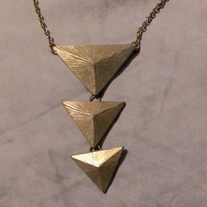 3 Gold Triangle Charm Necklace